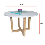 Mesa X2 Dina Blanco 60 cm Circulares con Patas de Madera