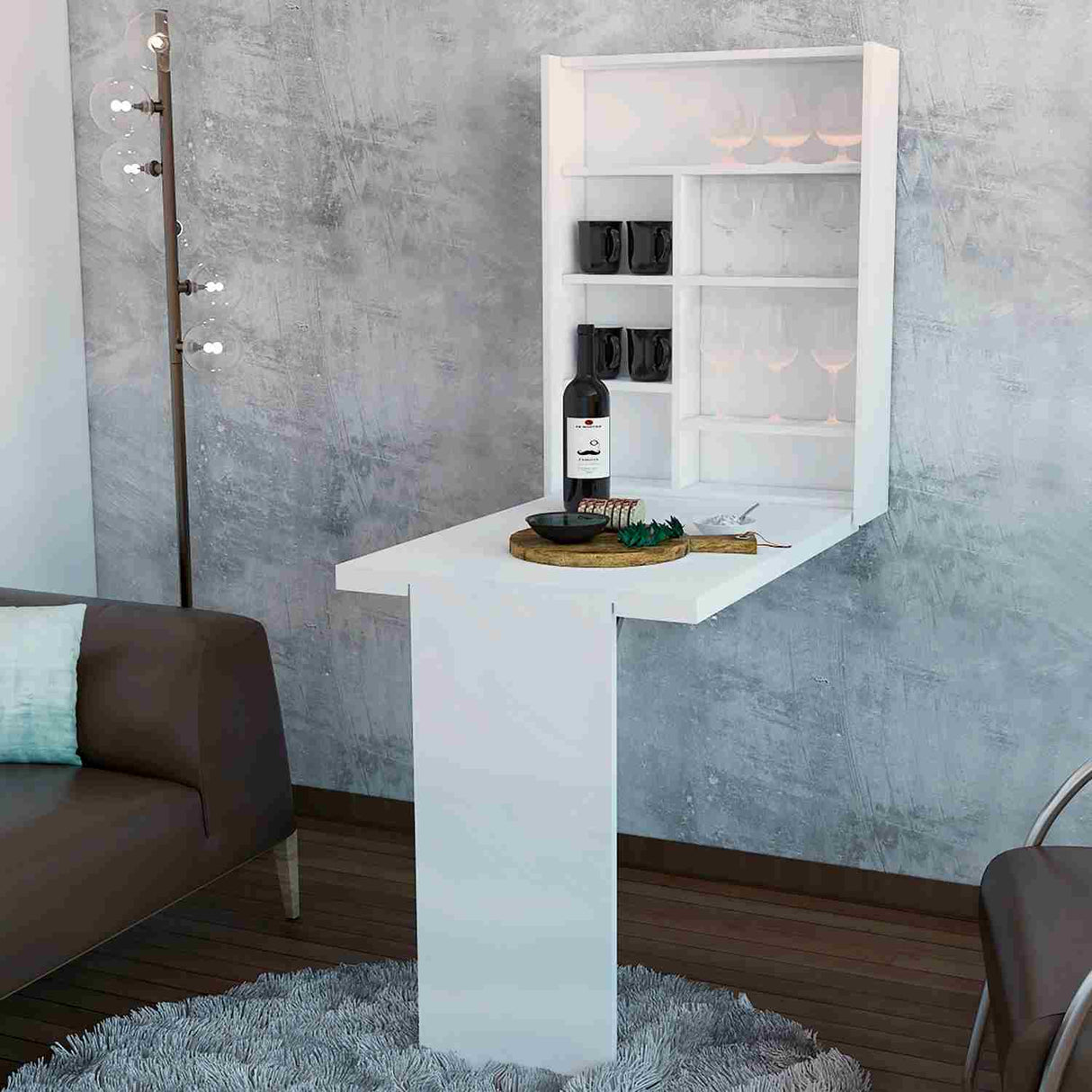 Mesa Vatta Blanco 60x80cm sin Cajones y sin Portabotellas - Bares | Bylmo