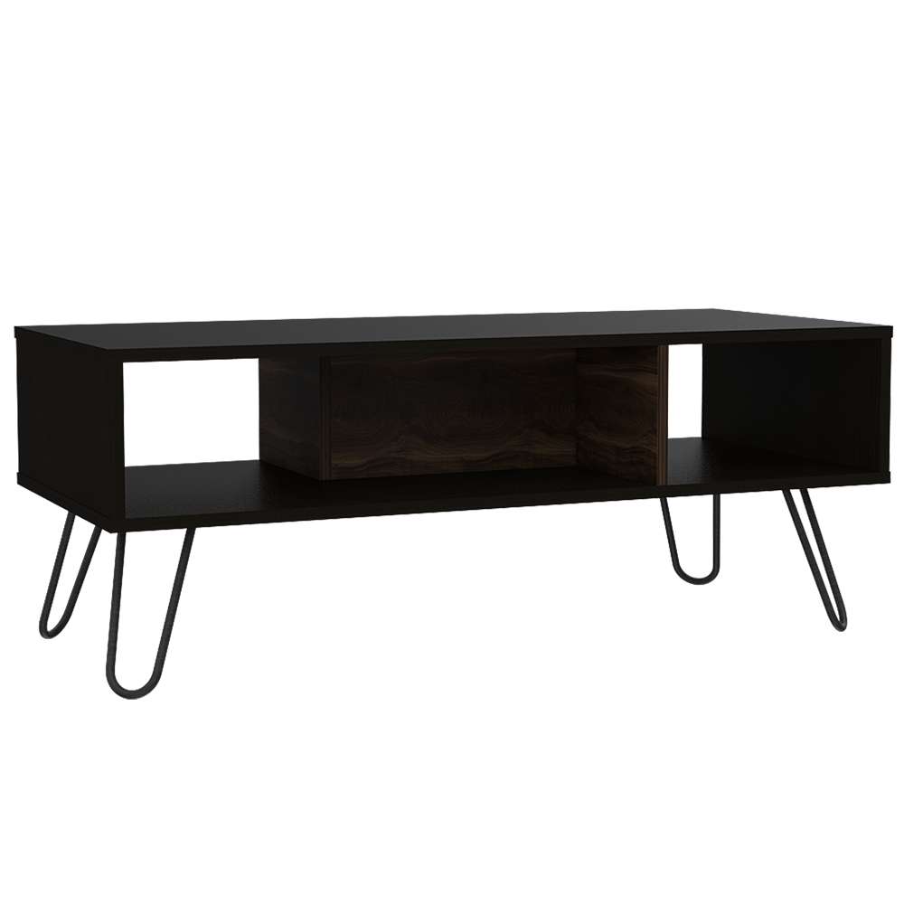 Mesa de Centro Vassel Wengue 101.1x40cm Rectangular con Patas y con Compartimientos - Mesas | Bylmo