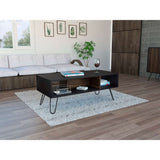 Mesa de Centro Vassel Wengue 101.1x40cm Rectangular con Patas y con Compartimientos - Mesas | Bylmo