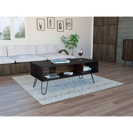 Mesa de Centro Vassel Wengue 101.1x40cm Rectangular con Patas y con Compartimientos - Mesas | Bylmo