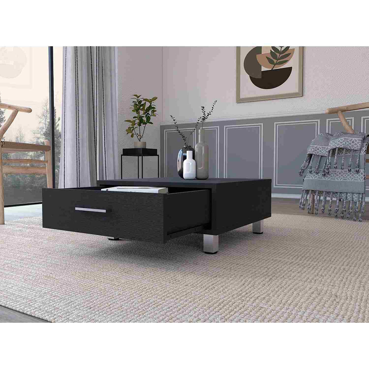Mesa de Centro Beijing Wengue 60x26cm Rectangular con Patas y con Compartimientos - Mesas de Centro | Bylmo