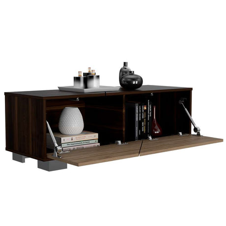 Mesa Fraktal Habano y Miel 104 cm con Dos Puertas - Mesas | Bylmo