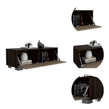 Mesa Fraktal Habano y Miel 104 cm con Dos Puertas - Mesas | Bylmo