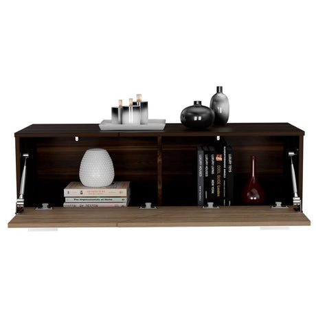 Mesa Fraktal Habano y Miel 104 cm con Dos Puertas - Mesas | Bylmo