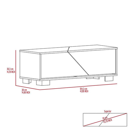 Mesa Fraktal Habano y Miel 104 cm con Dos Puertas - Mesas | Bylmo