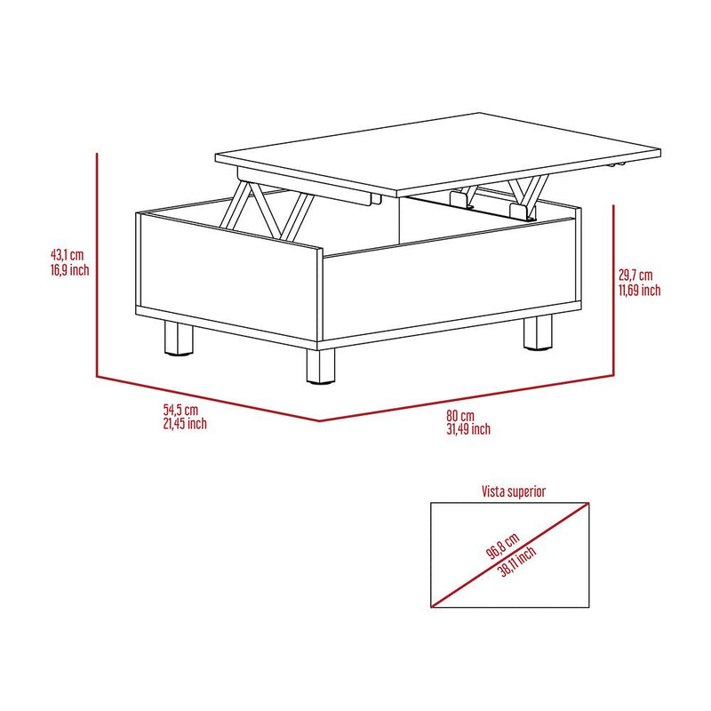 Mesa Gambia Carbón 80 cm Transformable