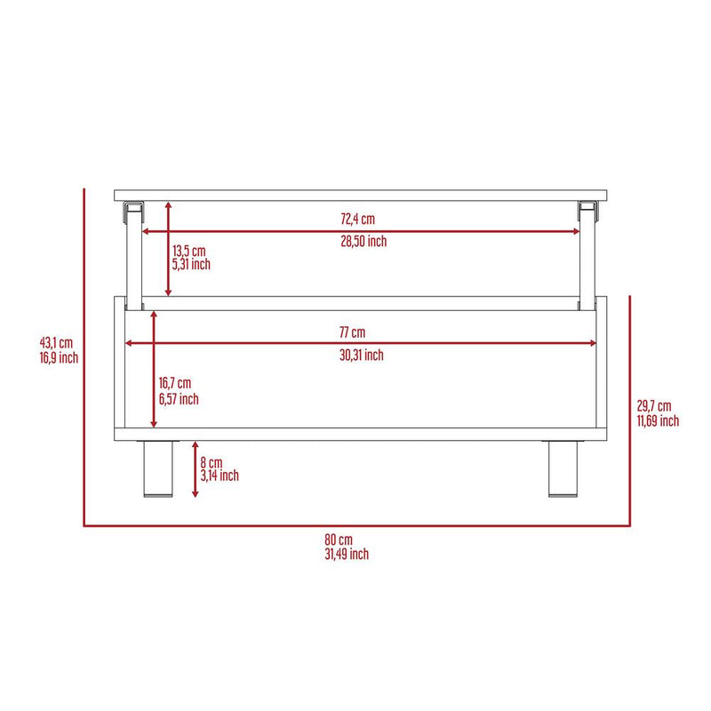 Mesa Gambia Carbón 80 cm Transformable