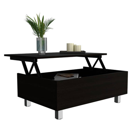 Mesa de Centro Gambia Plus Wengue 80x29.75cm Rectangular con Patas y con Compartimientos - Mesas | Bylmo