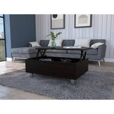 Mesa de Centro Gambia Plus Wengue 80x29.75cm Rectangular con Patas y con Compartimientos - Mesas | Bylmo