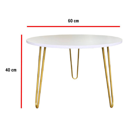 Mesa de Centro Shine Blanco 60 cm Redonda Minimalista - Mesas de Centro | Bylmo