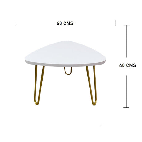 Mesa de Centro Shine Blanco 60 cm Triangular Minimalista - Mesas de Centro | Bylmo