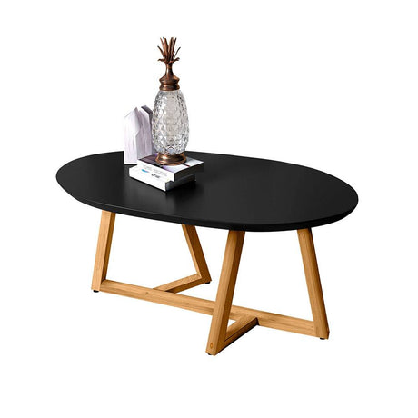 Mesa Tampa Almendra y Negro 90 cm Ovalada con Una Puerta - Mesas | Bylmo