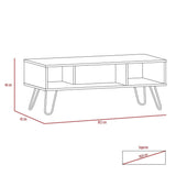 Mesa de Centro Vegas Miel 101x40cm Rectangular con Patas y con Compartimientos - Mesas de Centro | Bylmo