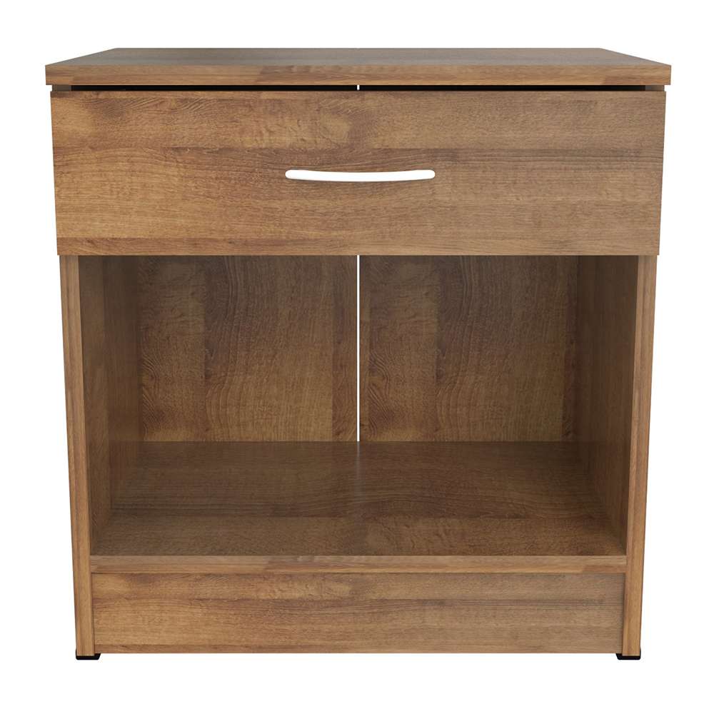 Mesa de Noche Amaretto 48x48cm con Un Cajón y con Un Compartimiento - Mesas de Noche | Bylmo