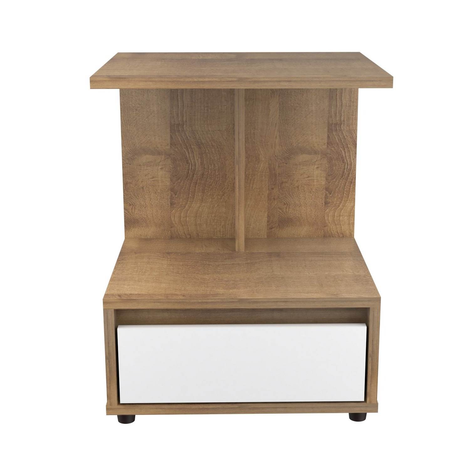 Mesa de Noche Amaretto 40x52cm con Un Cajón y con Un Compartimiento - Mesas de Noche | Bylmo