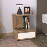 Mesa de Noche Amaretto 40x52cm con Un Cajón y con Un Compartimiento - Mesas de Noche | Bylmo