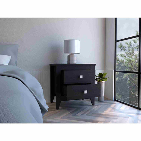 Mesa de Noche Armara Wengue 60 cm con Dos Cajones - Mesas de Noche | Bylmo