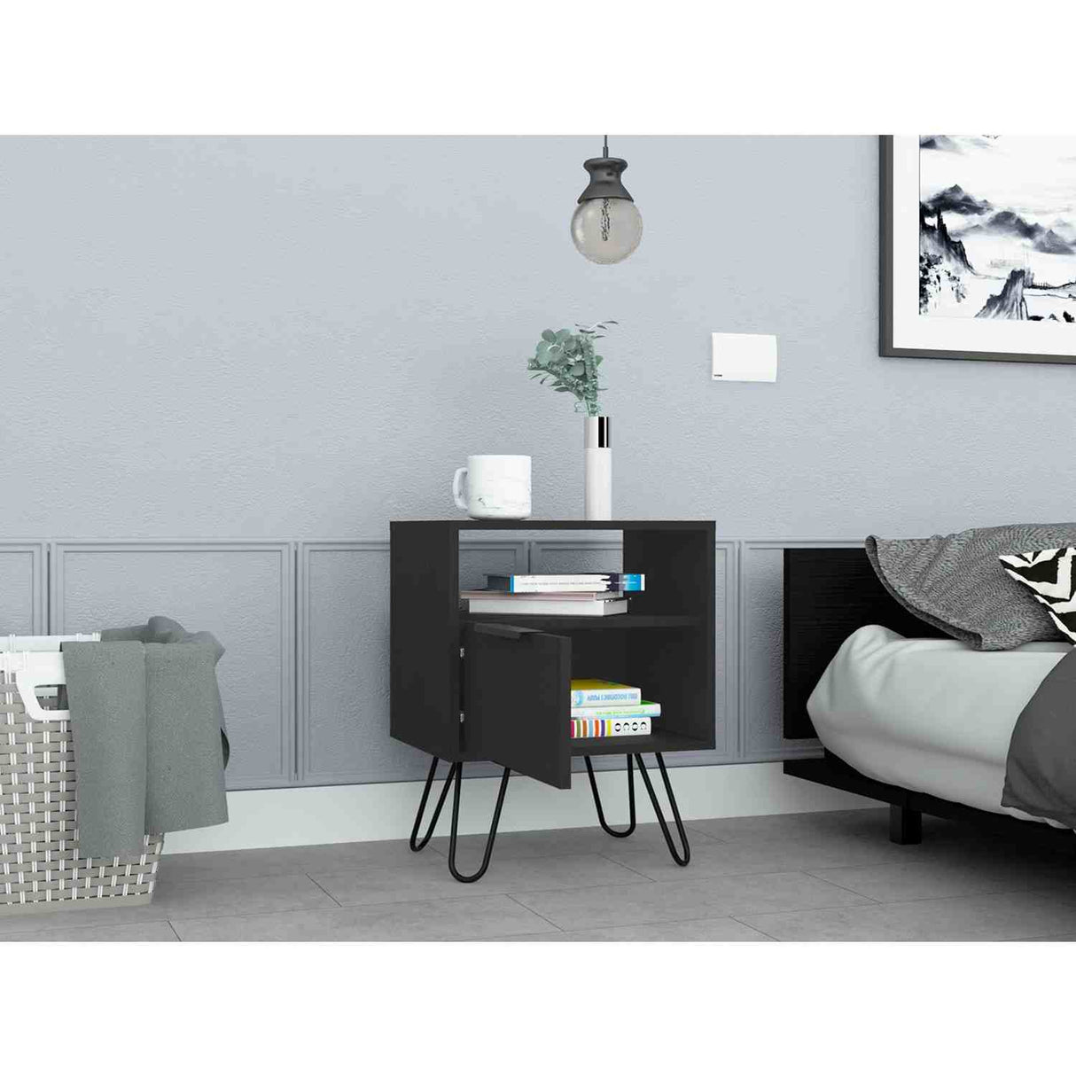 Mesa de Noche Augusta Duna 45x57cm con Un Compartimiento y con Una Puerta - Mesas de Noche | Bylmo