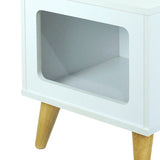 Mesa de Noche Auxiliar Blanco 39 cm con Espacio para Mascota - Mesas de Noche | Bylmo