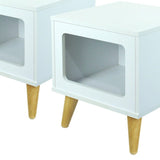 Mesa de Noche Auxiliar Blanco 39 cm con Espacio para Mascota - Mesas de Noche | Bylmo