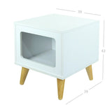 Mesa de Noche Auxiliar Blanco 39 cm con Espacio para Mascota - Mesas de Noche | Bylmo