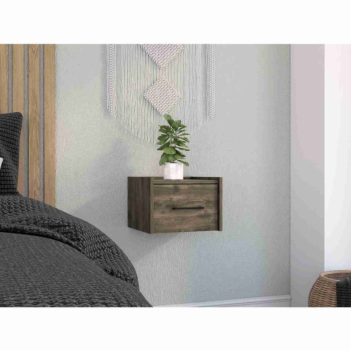 Mesa de Noche Flotante Boa Bellota 35x25cm con Un Cajón - Mesas de Noche | Bylmo