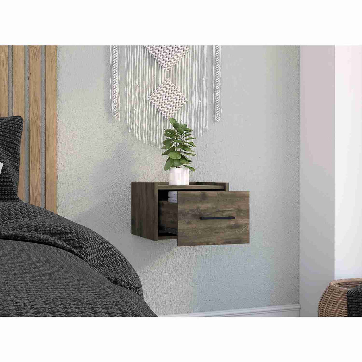 Mesa de Noche Flotante Boa Bellota 35x25cm con Un Cajón - Mesas de Noche | Bylmo