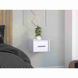 Mesa de Noche Flotante Boa Blanco 35x25cm con Un Cajón - Mesas de Noche | Bylmo