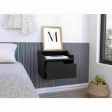 Mesa de Noche Flotante Busan Wengue 40x33cm con Un Cajón y con Un Compartimiento - Mesas de Noche | Bylmo