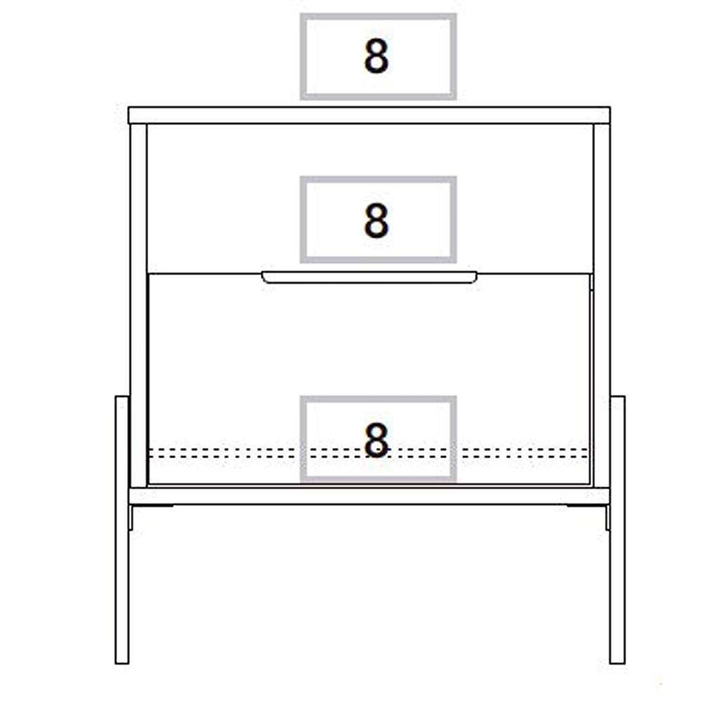 Mesa de Noche Collection W Blanco 47x47cm con Un Cajón y con Un Compartimiento - Mesas de Noche | Bylmo
