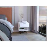 Mesa de Noche Crail Blanco 40 cm con Un Cajón - Mesas de Noche | Bylmo