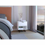 Mesa de Noche Crail Blanco 40 cm con Un Cajón - Mesas de Noche | Bylmo