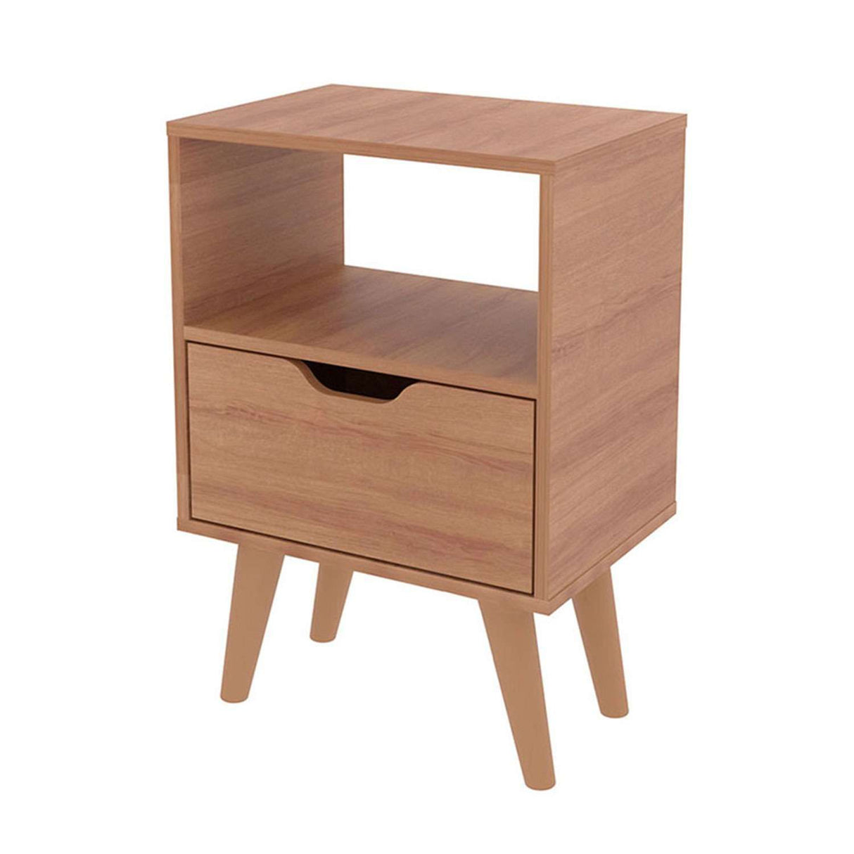 Mesa de Noche Essen Almendra 36x54cm con Un Cajón y con Un Compartimiento - Mesas de Noche | Bylmo