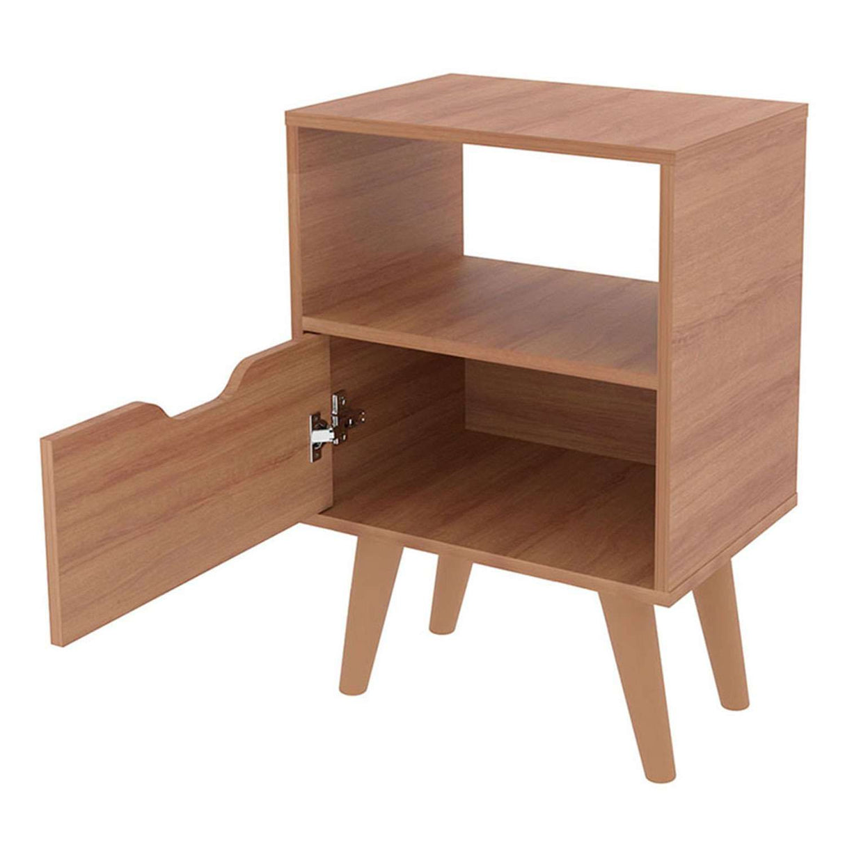 Mesa de Noche Essen Almendra 36x54cm con Un Cajón y con Un Compartimiento - Mesas de Noche | Bylmo