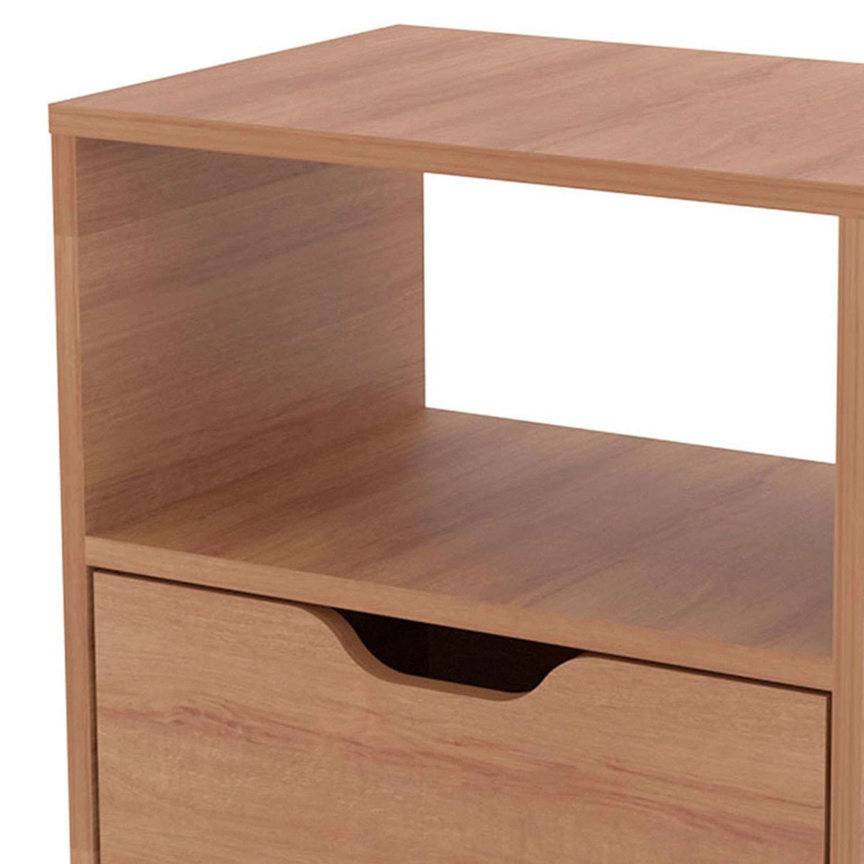 Mesa de Noche Essen Almendra 36x54cm con Un Cajón y con Un Compartimiento - Mesas de Noche | Bylmo