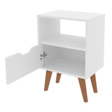 Mesa de Noche Essen Blanco 36x54cm con Un Cajón y con Un Compartimiento - Mesas de Noche | Bylmo