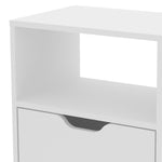 Mesa de Noche Essen Blanco 36 cm con un Cajón y un Entrepaño