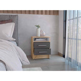 Mesa de Noche Eter Duna 40x51cm con Dos Cajones y con Un Compartimiento - Mesas de Noche | Bylmo