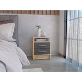 Mesa de Noche Eter Duna 40x51cm con Dos Cajones y con Un Compartimiento - Mesas de Noche | Bylmo