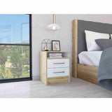 Mesa de Noche Eter Plus Duna 40x51cm con Dos Cajones y con Un Compartimiento - Mesas de Noche | Bylmo