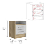 Mesa de Noche Eter Plus Duna 40x51cm con Dos Cajones y con Un Compartimiento - Mesas de Noche | Bylmo