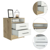 Mesa de Noche Eter Plus Duna 40x51cm con Dos Cajones y con Un Compartimiento - Mesas de Noche | Bylmo