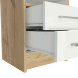 Mesa de Noche Eter Plus Duna 40x51cm con Dos Cajones y con Un Compartimiento - Mesas de Noche | Bylmo