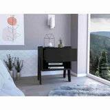 Mesa de Noche Joy Wengue 48x56cm con Un Cajón y con Un Compartimiento - Mesas de Noche | Bylmo