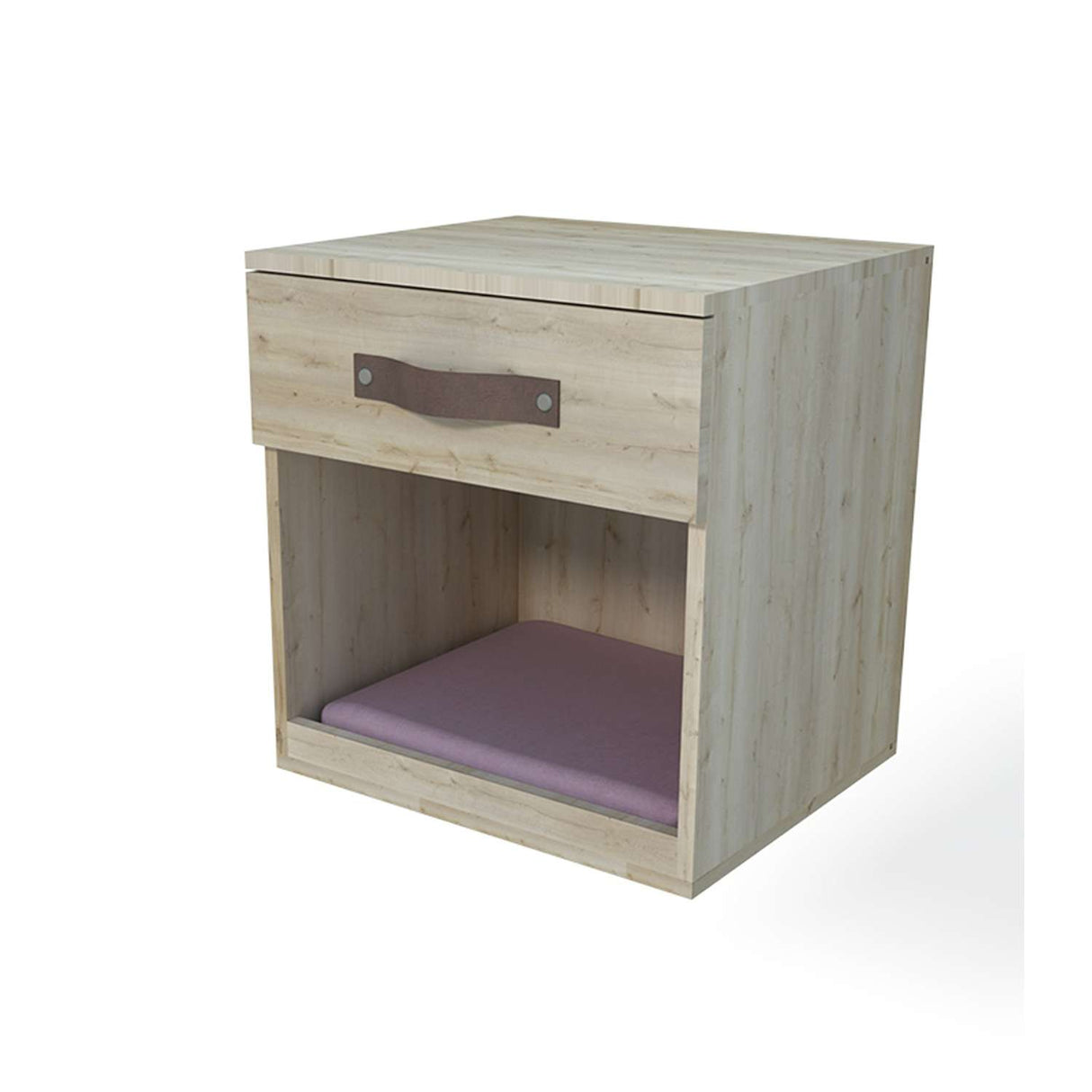 Mesa de Noche Kasper 45 cm Blanco con Espacio para Mascotas y Un Cajón - Muebles para Mascotas | Bylmo