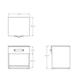 Mesa de Noche Kasper 45 cm Blanco con Espacio para Mascotas y Un Cajón - Muebles para Mascotas | Bylmo