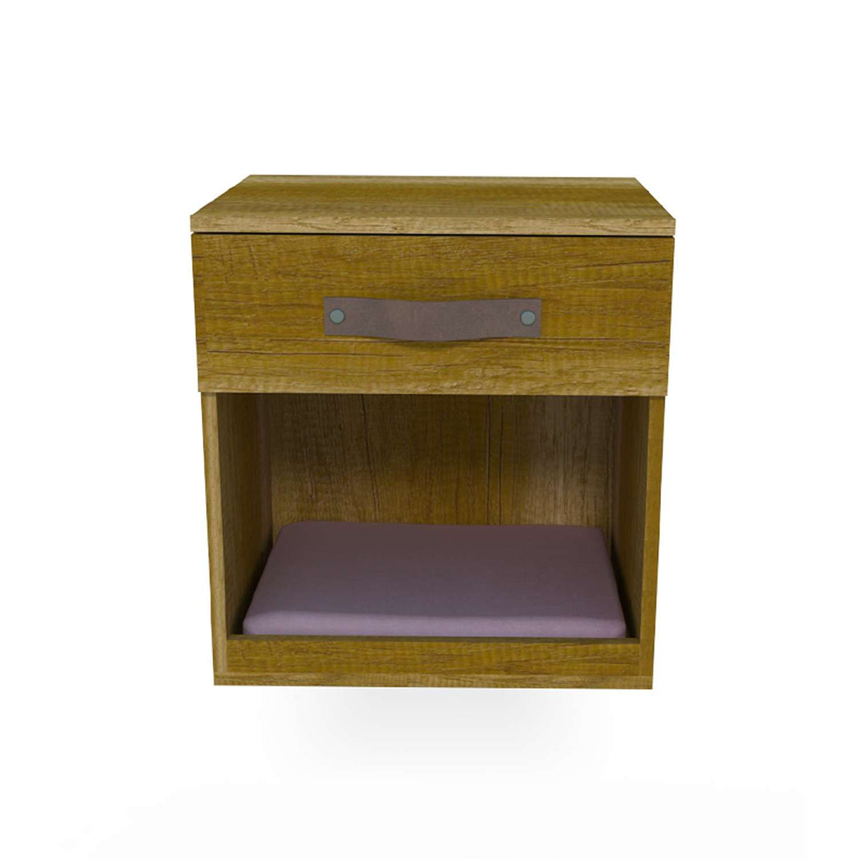 Mesa de Noche Kasper 45 cm Caramelo con Espacio para Mascotas y Un Cajón - Muebles para Mascotas | Bylmo