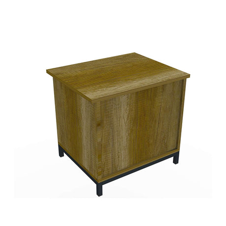 Mesa de Noche Kasper 45 cm Caramelo con Espacio para Mascotas y Un Cajón - Muebles para Mascotas | Bylmo