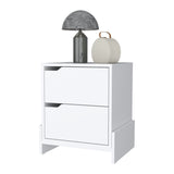 Mesa de Noche Luss Blanco 43x51cm con Dos Cajones - Mesas de Noche | Bylmo